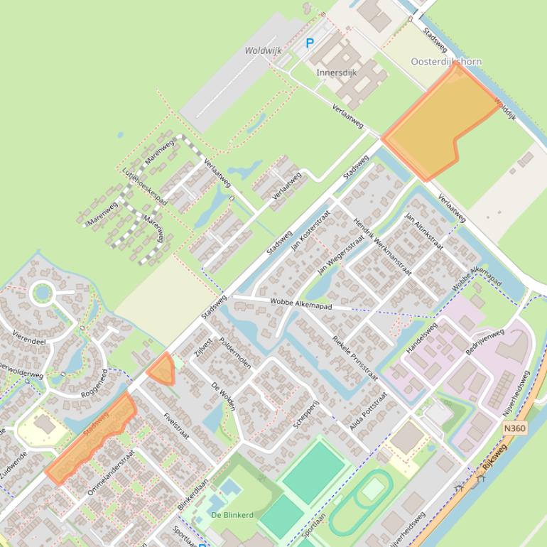 Kaart van postcodegebied 9791KH.