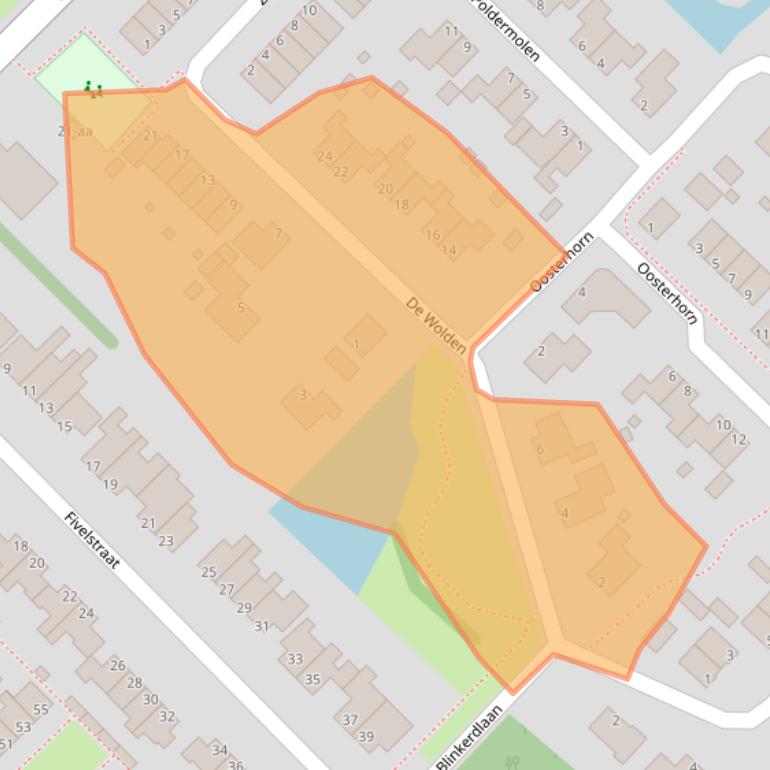 Kaart van postcodegebied 9791KN.