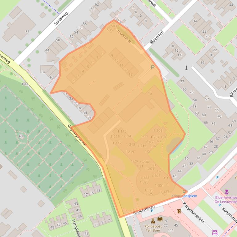 Kaart van postcodegebied 9791LA.