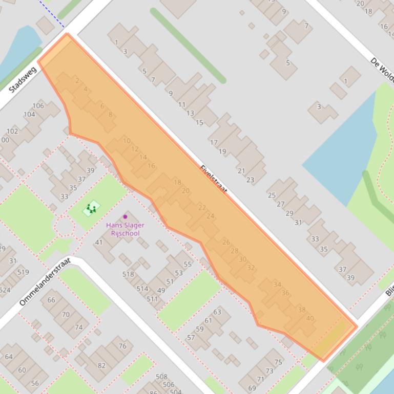 Kaart van postcodegebied 9791LN.