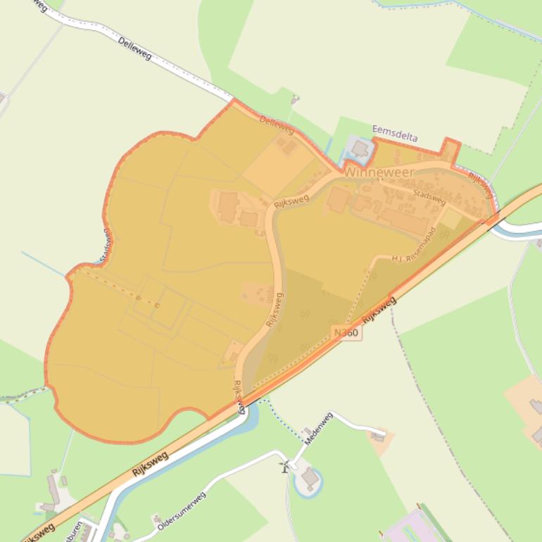 Kaart van postcodegebied 9793.