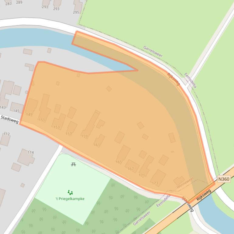 Kaart van postcodegebied 9793PC.