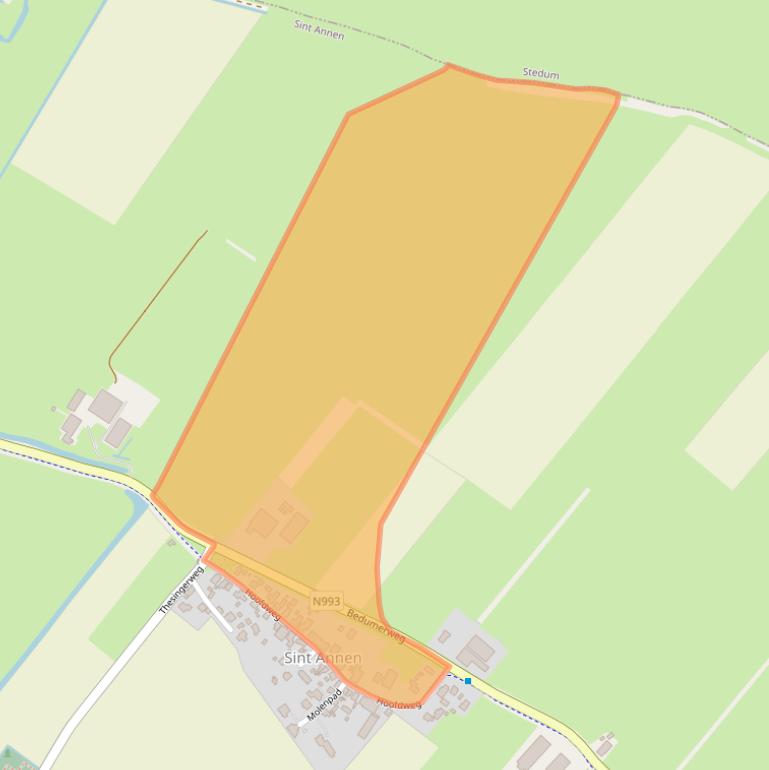 Kaart van postcodegebied 9796PC.