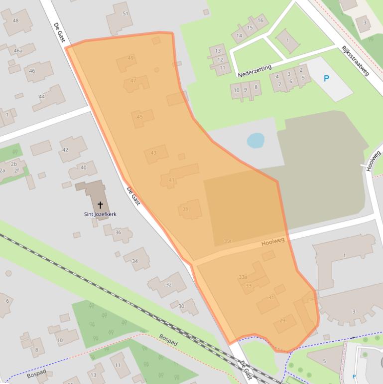 Kaart van postcodegebied 9801AB.