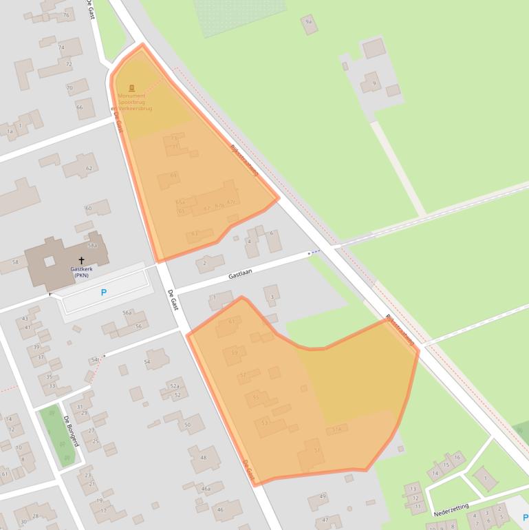 Kaart van postcodegebied 9801AC.