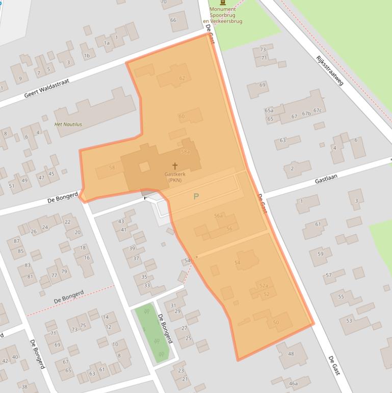 Kaart van postcodegebied 9801AG.