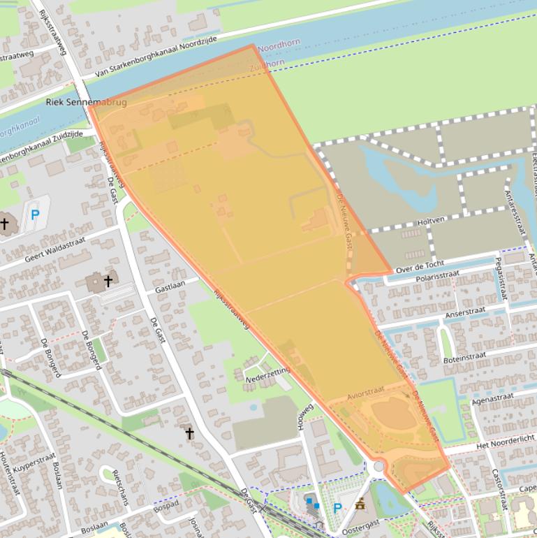 Kaart van postcodegebied 9801AM.