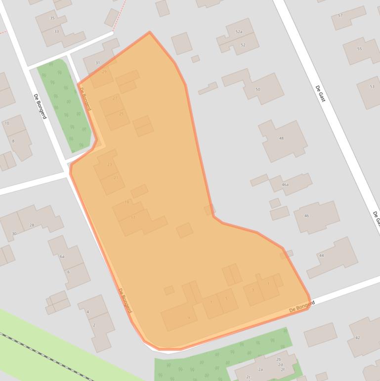 Kaart van postcodegebied 9801AN.