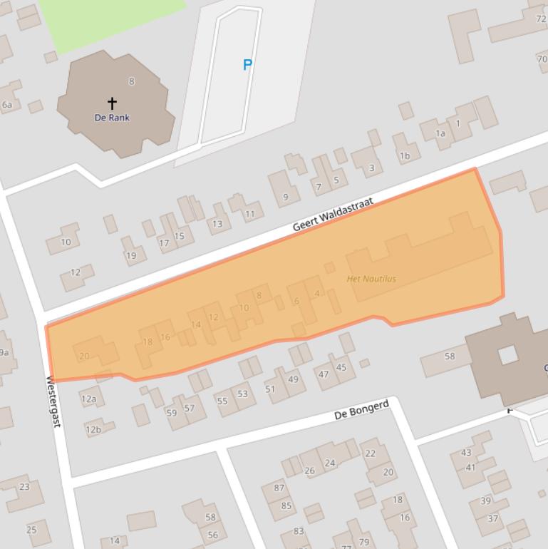 Kaart van postcodegebied 9801AW.