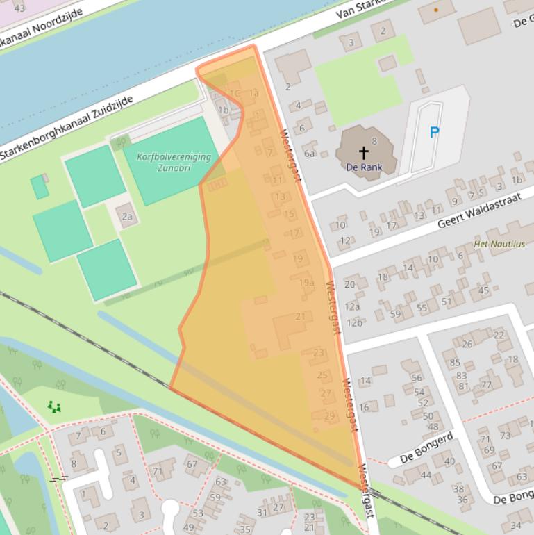 Kaart van postcodegebied 9801AX.