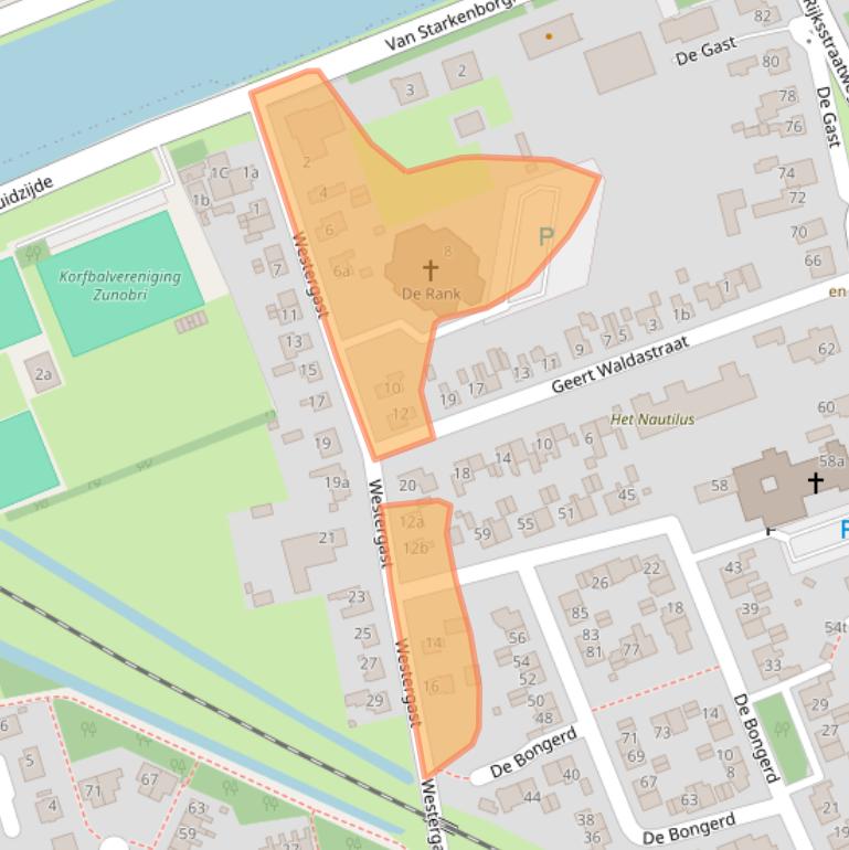 Kaart van postcodegebied 9801AZ.