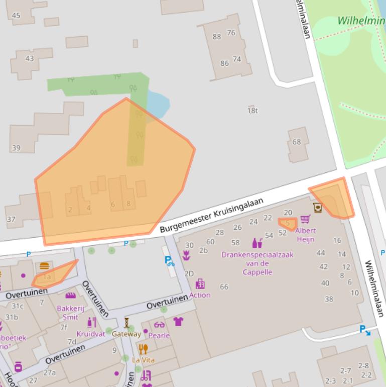 Kaart van postcodegebied 9801BH.