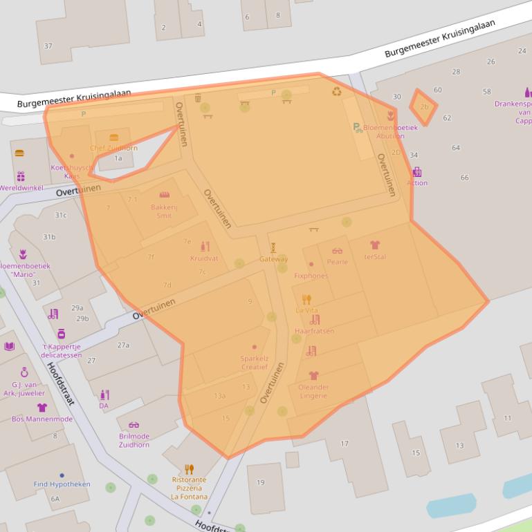 Kaart van postcodegebied 9801BR.