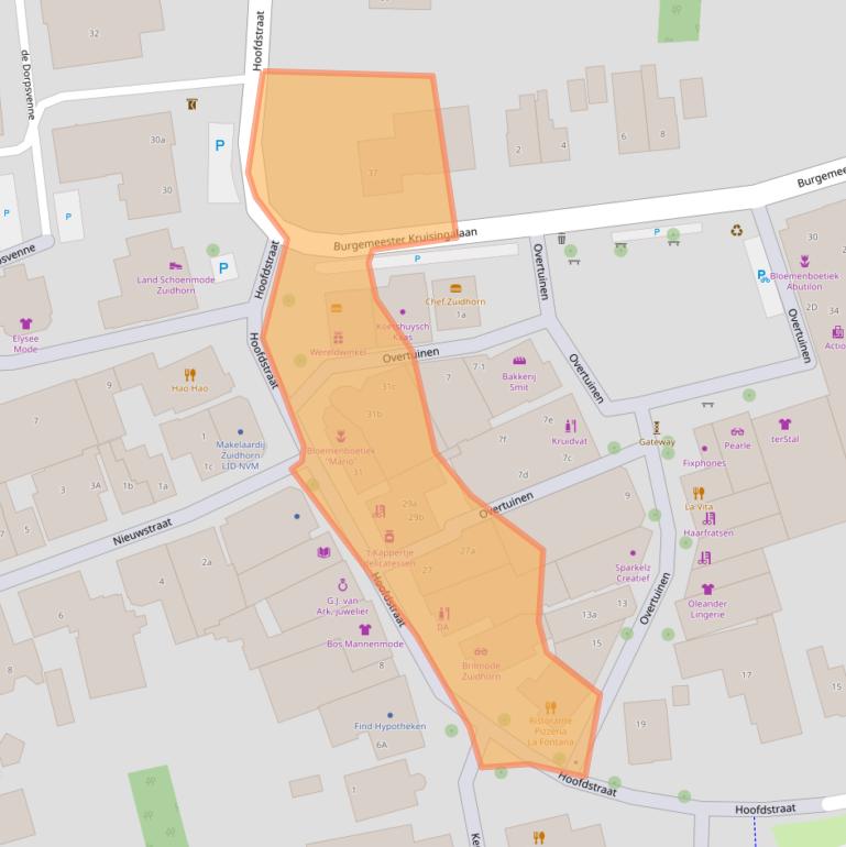 Kaart van postcodegebied 9801BT.