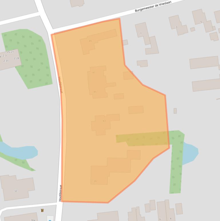 Kaart van postcodegebied 9801BV.