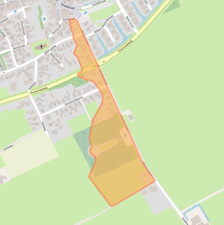 Kaart van postcodegebied 9801CA.