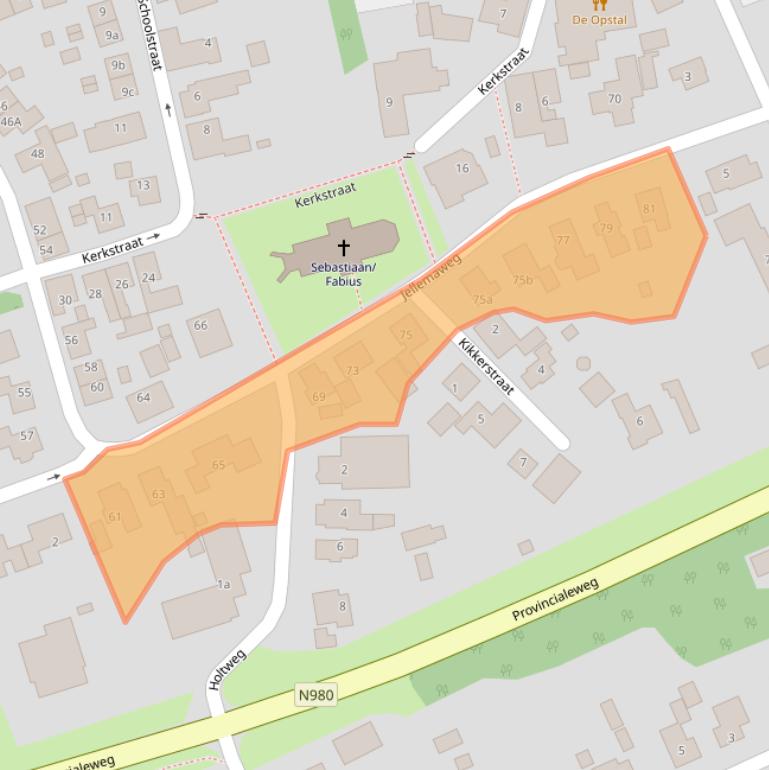 Kaart van postcodegebied 9801CJ.