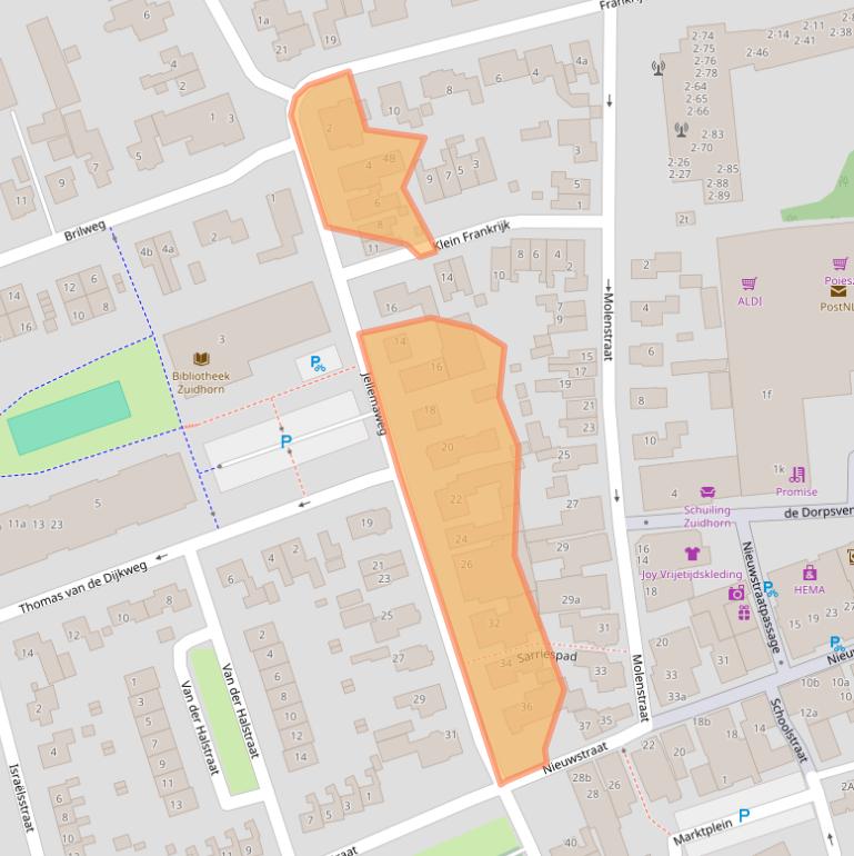 Kaart van postcodegebied 9801CK.