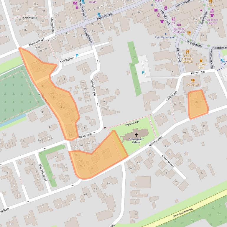 Kaart van postcodegebied 9801CL.
