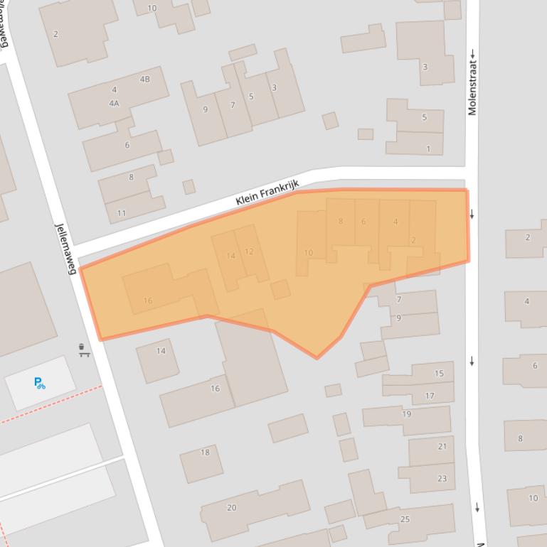 Kaart van postcodegebied 9801CW.