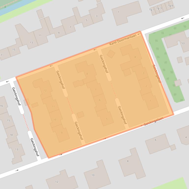 Kaart van postcodegebied 9801EB.