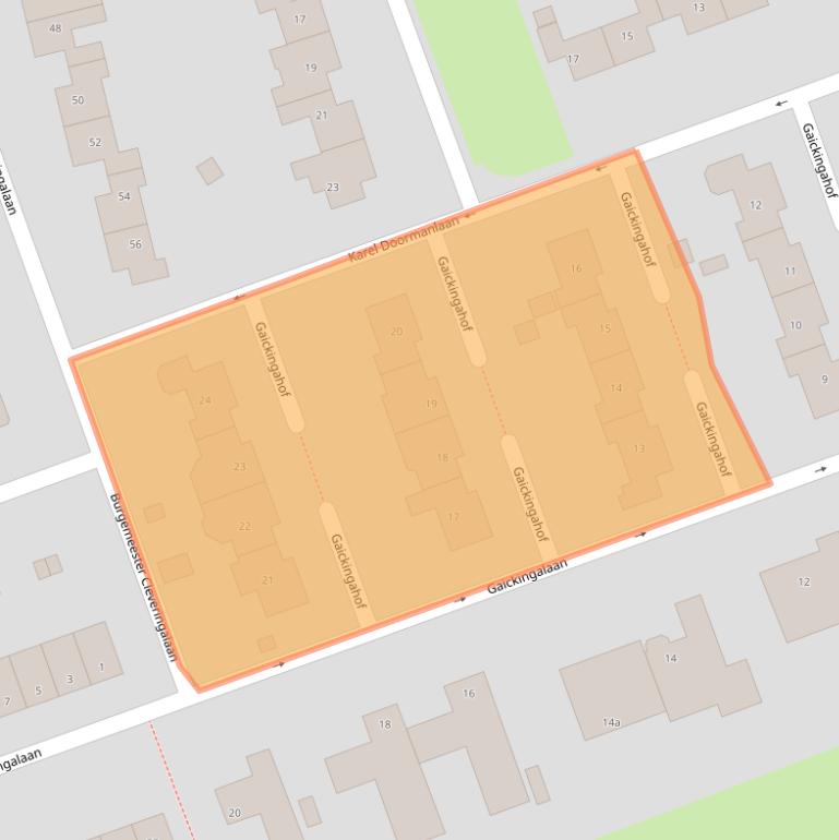 Kaart van postcodegebied 9801EC.