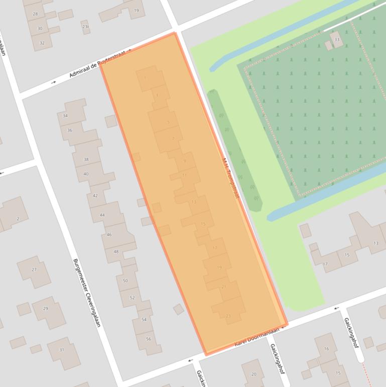 Kaart van postcodegebied 9801EE.