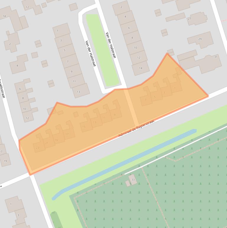 Kaart van postcodegebied 9801EG.