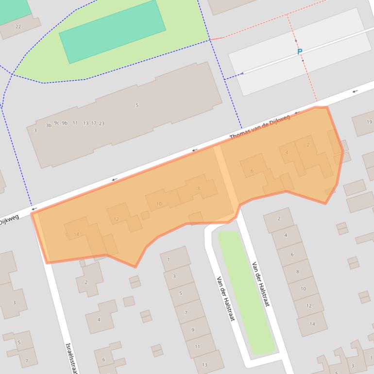 Kaart van postcodegebied 9801EL.