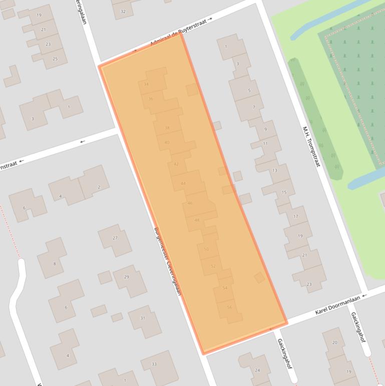 Kaart van postcodegebied 9801ER.