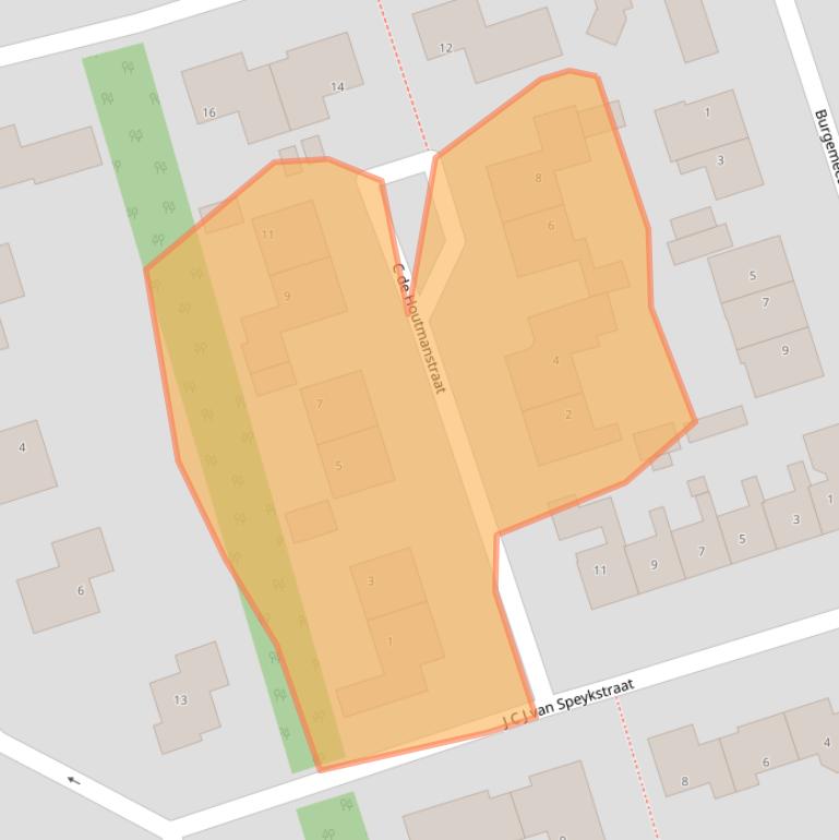 Kaart van postcodegebied 9801ET.