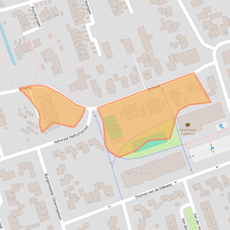 Kaart van postcodegebied 9801GD.