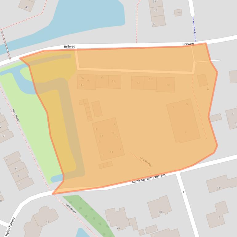 Kaart van postcodegebied 9801GE.