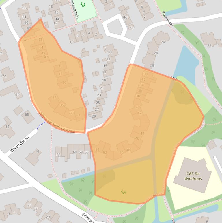 Kaart van postcodegebied 9801GH.
