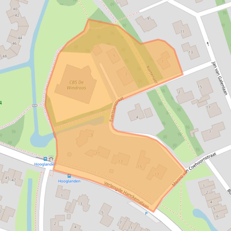 Kaart van postcodegebied 9801GK.