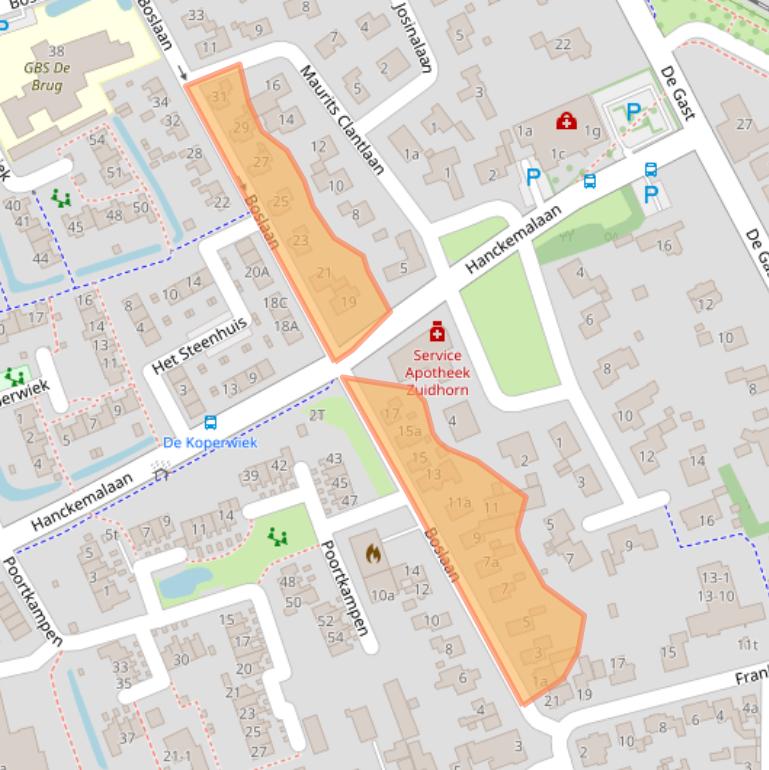 Kaart van postcodegebied 9801HD.