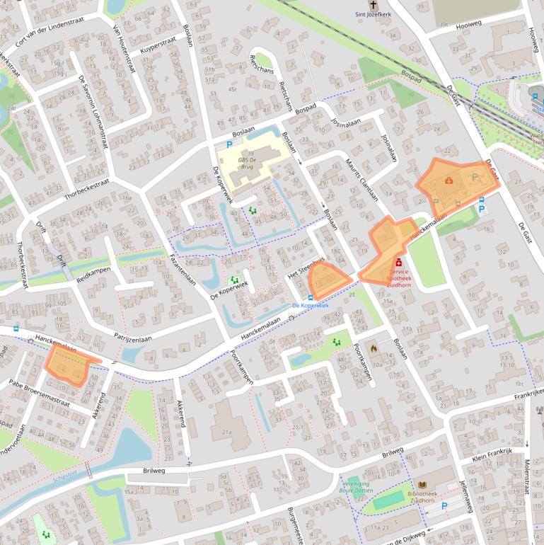 Kaart van postcodegebied 9801HJ.