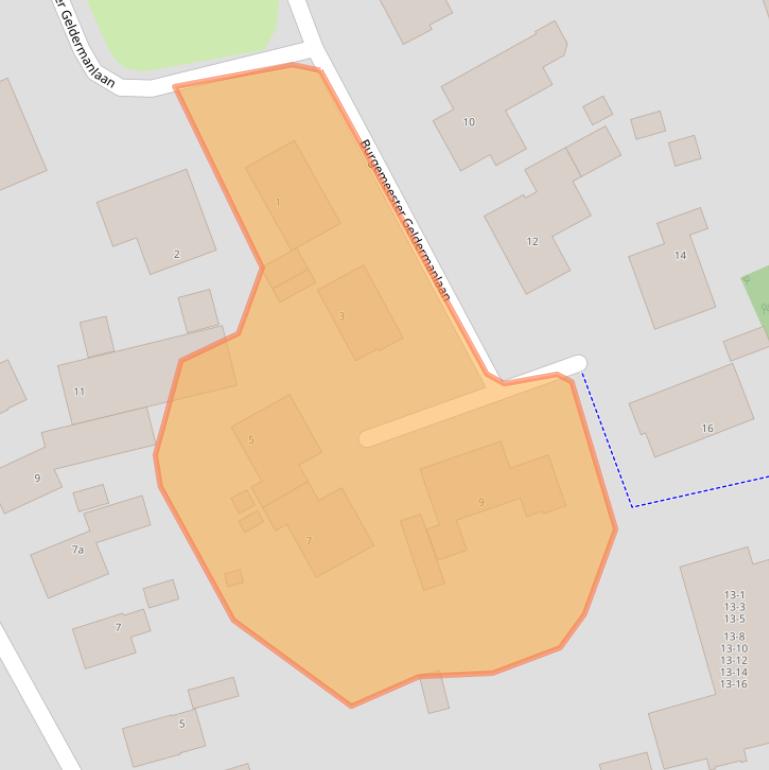 Kaart van postcodegebied 9801HK.