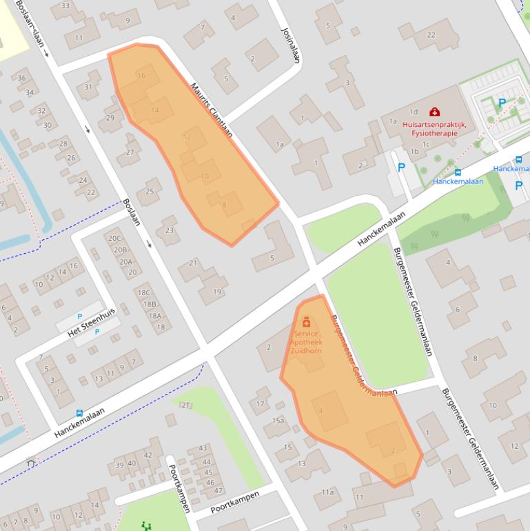 Kaart van postcodegebied 9801HN.