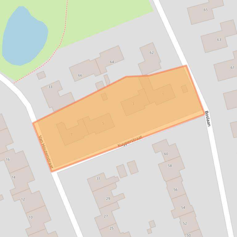 Kaart van postcodegebied 9801KK.