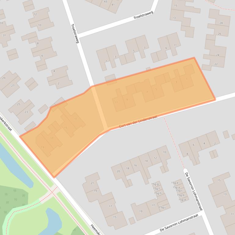 Kaart van postcodegebied 9801KN.