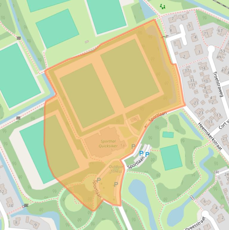 Kaart van postcodegebied 9801KZ.