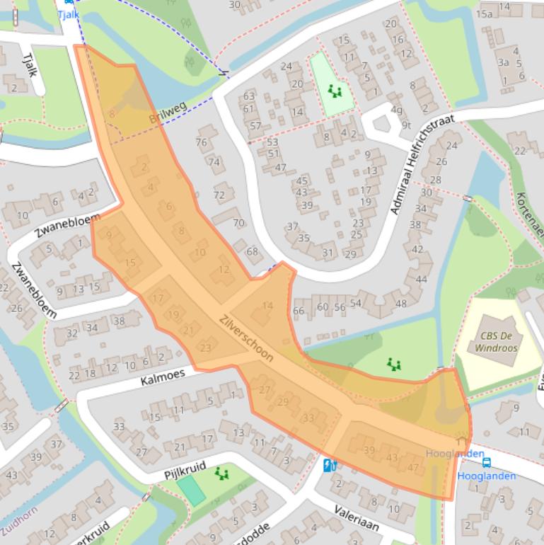 Kaart van postcodegebied 9801LM.
