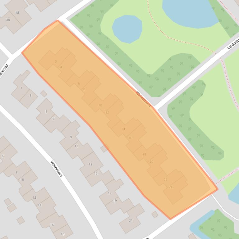 Kaart van postcodegebied 9801LP.