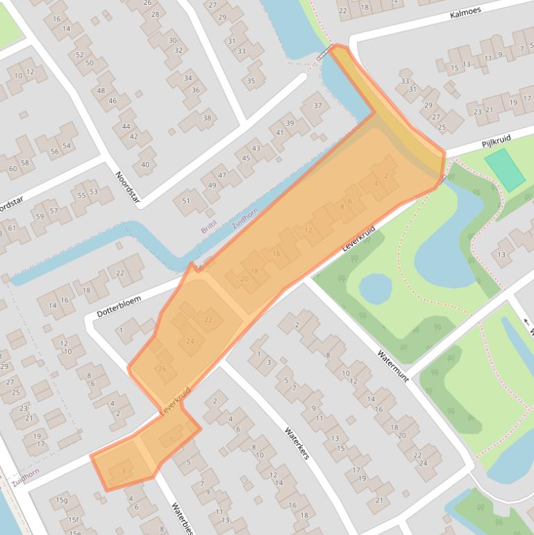 Kaart van postcodegebied 9801LR.