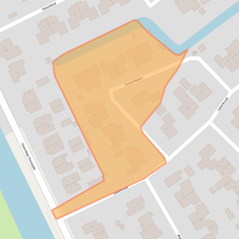 Kaart van postcodegebied 9801LS.