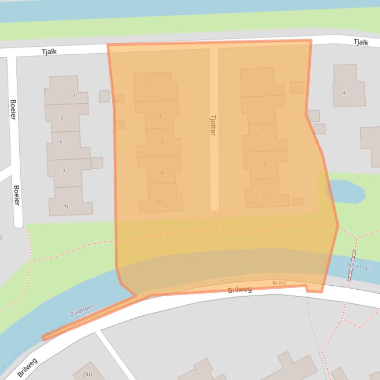 Kaart van postcodegebied 9801MB.