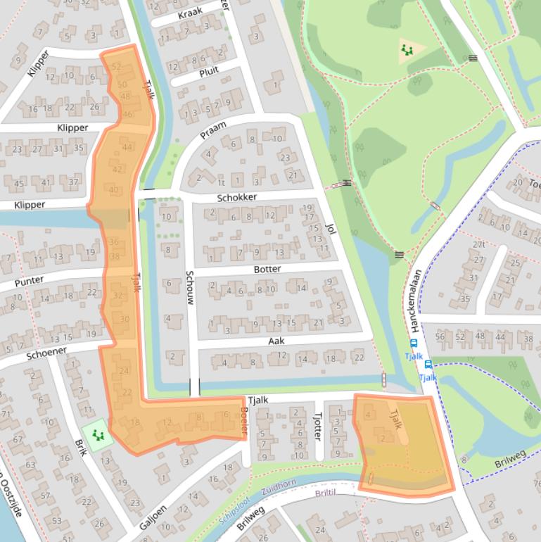 Kaart van postcodegebied 9801MC.