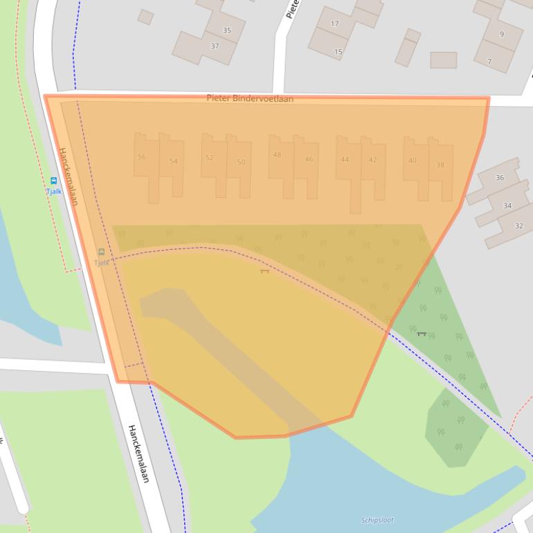 Kaart van postcodegebied 9801NE.