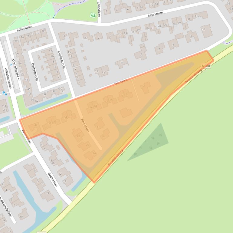 Kaart van postcodegebied 9801PB.